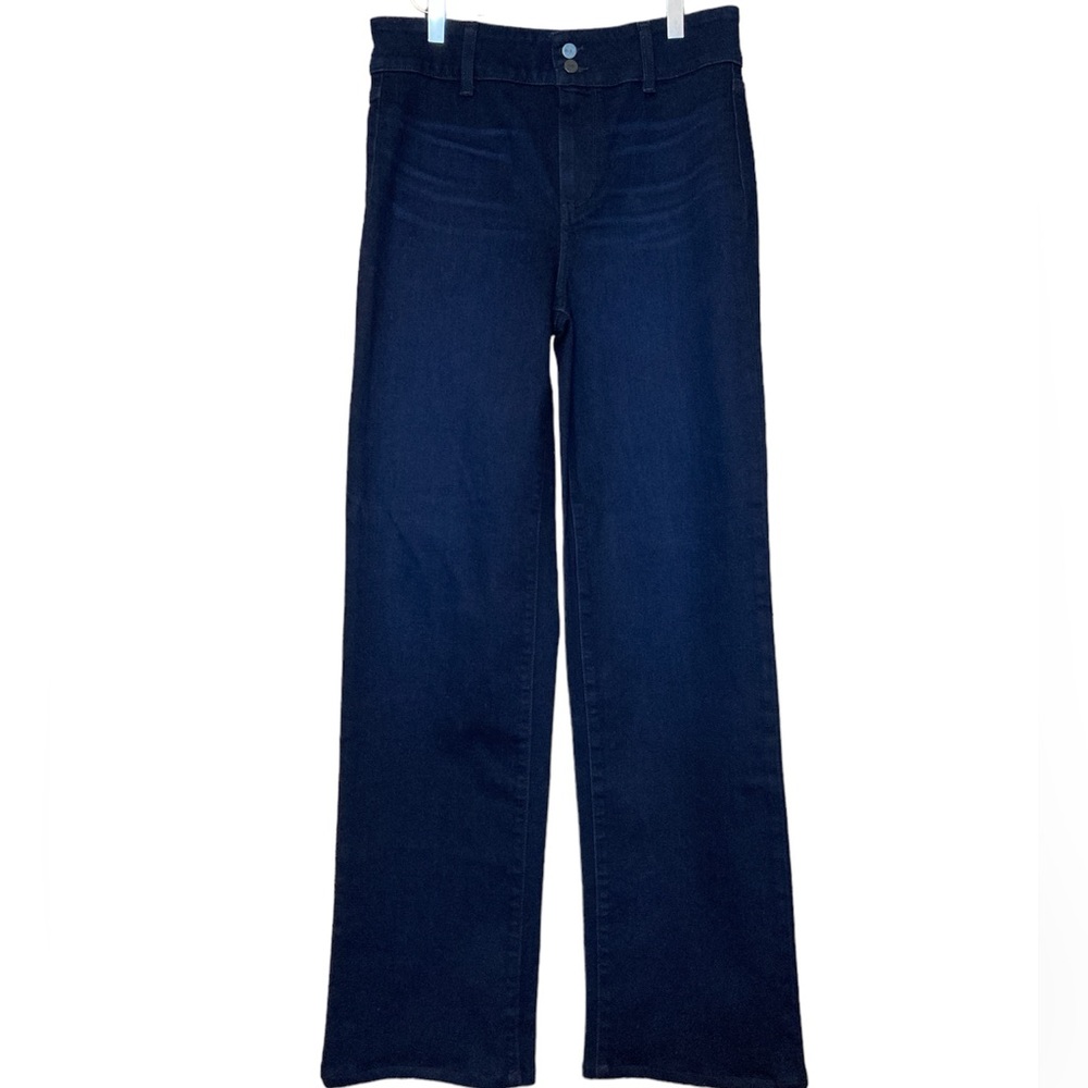 Paige High Waisted Wide Leg Denim Trousers